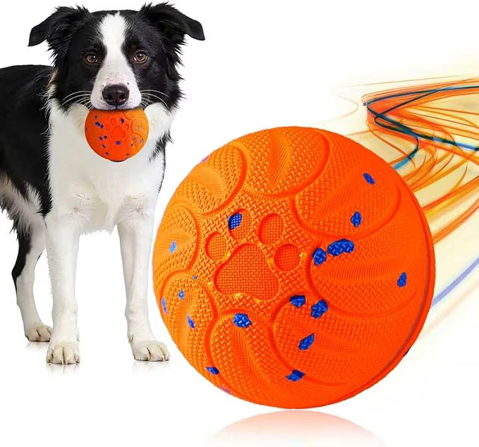 Smart Interactive Dog Toys, Upgraded Chew-Resistant E-TPU, Auto-Bounce & Rotating, Obstacle Avoidance, Ipx7 Waterproof with Colorful Led Lights for Indoor/Outdoor Use (Orange)