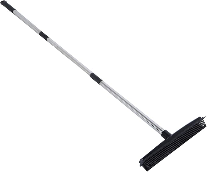 EBTOOLS Multifunction Telescopic Carpet Broom, Pet Hair Dust Removal Tool for Fluff Carpet, Hardwood Floor, Tile, Window, Daily Household (Black)