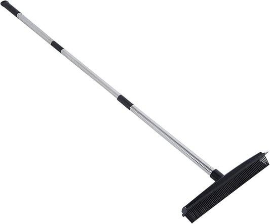 EBTOOLS Multifunction Telescopic Carpet Broom, Pet Hair Dust Removal Tool for Fluff Carpet, Hardwood Floor, Tile, Window, Daily Household (Black)
