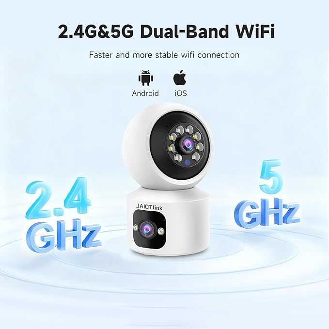 Indoor Pet Security Camera for Dog Cat, 360° Pan Tilt Baby Monitor, 2.5k Dual-Lens WiFi Camera with Phone App, 2.4G/5G WiFi, AI Human & Pet Detection,Compatible with Alexa