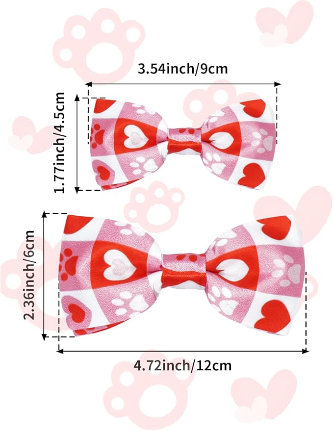 PET SHOW 10 Pack Paw Small Dog Bow Ties Sliding Collar Attachments Puppy Cats Bone Bowties for Medium Dogs Cute Bowknots Wedding Party Holiday Pet Grooming Accessories(Small)