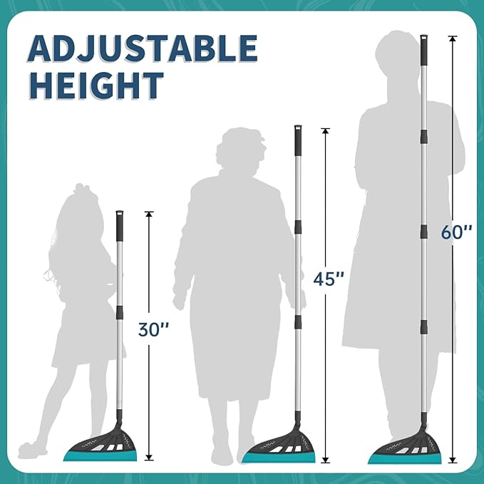 Air Broom for Household Cleaning, Silicone Broom with Adjustable Height&Angle Aluminum Handle, Squeegee Broom for Wet&Dry Messes, Hair, Liquids, Glass, Bathroom, Kitchen on Smooth Floor(Smoky Gray)