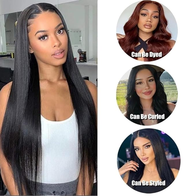 Straight Bundles Human Hair 12A Human Hair Bundles 100g Straight Hair 18 Inch 100% Unprocessed Brazilian Virgin Raw Weave Human Hair Extensions Natural Black for Women