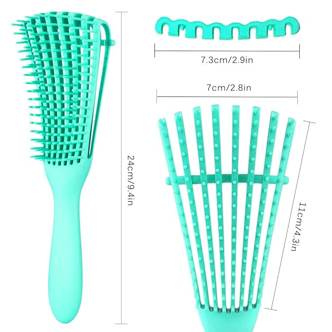 Detangling Brush for Afro America/African Hair Textured 3a to 4c, Knots Detangler Scalp Massage Comb Hair Detangler for Women (3 pcs, 3-Purple)