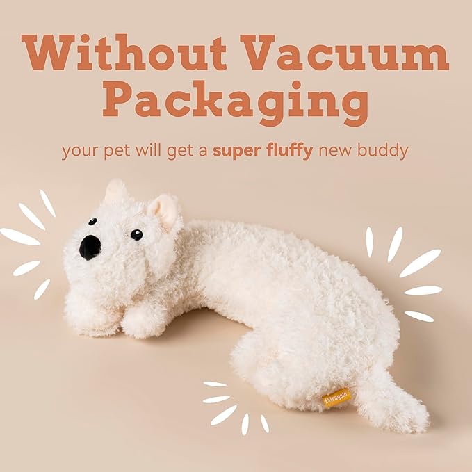 Heartbeat Toy for Dog Anxiety Relief and Calming Aid, Stuffed Animal for Puppy Sleep Aid Crate Training, Comfort Toy for Puppy Essential, White