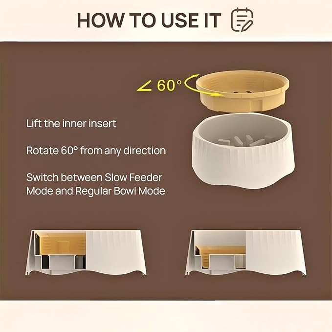 2-in-1 Convertible Slow Feeder Dog Bowl, Regular and Slow Mode for Fast Eaters, Anti-Bloat, Interactive Puzzle, Non-Slip for Small Medium Large Breed Dogs, Cats, Puppies, Pets, Coral Pink
