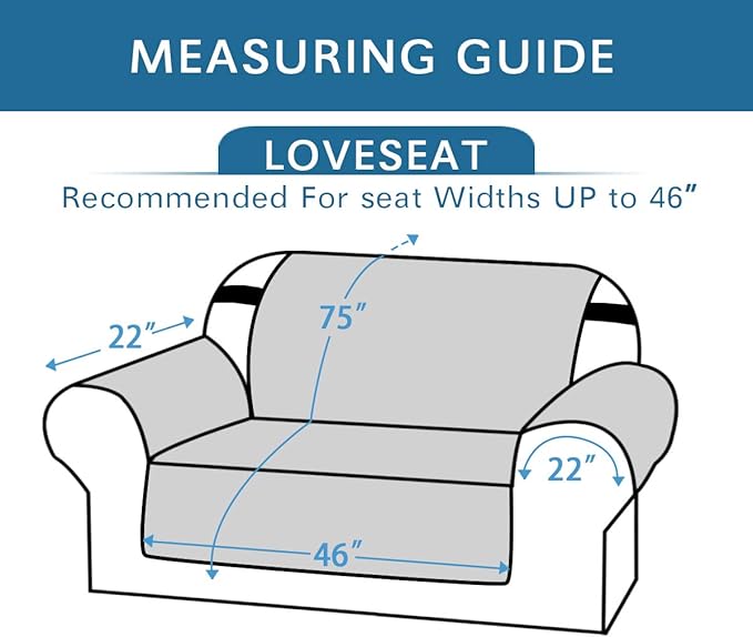 H.VERSAILTEX Reversible Loveseat Couch Cover for 2 Cushion Couch Loveseat Slipcover Loveseat Cover for Dogs Water Resistant Furniture Protector with Elastic Strap(Loveseat, Red/Tan)