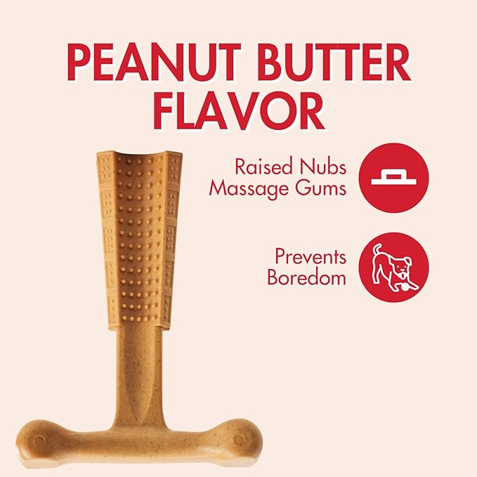 SPOT by Ethical Products 4 in Bambone Plus Easy Grip Peanut Butter, Beef & Chicken Dog Chew Bundle - Bamboo & Nylon Anti Anxiety Bone for Aggressive Chewers & Dental Health for Dogs - Large (3 Pack)