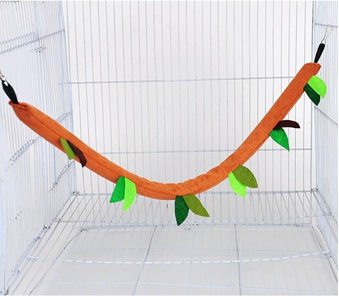 Hamiledyi 6 Pcs Hamster Hammock Small Animals Hanging Warm Bed House Organic Natural Apple Wood Chewing Stick Rat Cage Nest Accessories Toy Hanging Tunnel and Swing for Sugar Glider Small Hamsters Rat