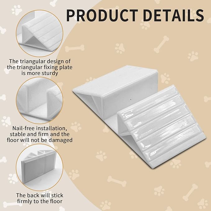 Hamiledyi 6 Pcs Support Feet for Pet Gate Plastic Triangular Isolation Fence Reinforcement Accessories Pet Gate Fence Support Feet for Configurable Wood Dog Gate Doggie Guardrail, White