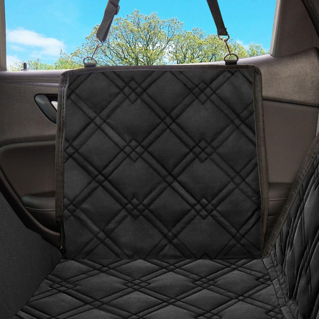 Waterproof Dog Car Seat Cover with Side Flaps, Black