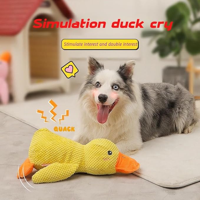 Duck Dog Toy,TheDog Calming Yellow Duck,3D Filling,Fun Toys and Chew Toy for Any Size Dog,Dog Calming Pillow (Yellow)
