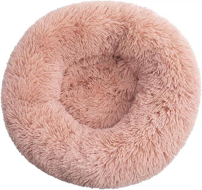 Anxiety Relief Dog Bed - Mr Fluffy Friend Anti-Anxiety Original Calming Plush Pet Bed for Chewing, Crate Training & Thunderstorm Stress (E-Pink,XS-40CM)