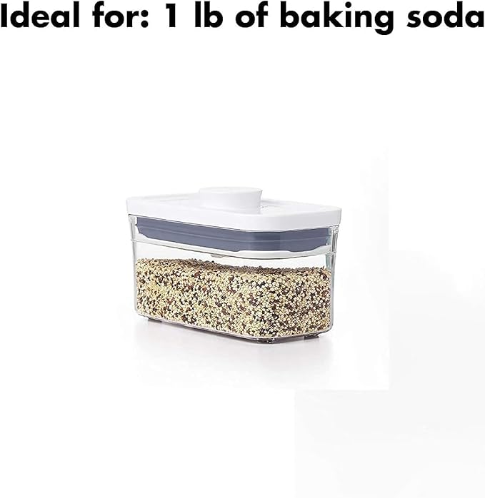 OXO Good Grips POP Container - Airtight Food Storage - 0.4 Qt Rectangle (Set of 4) for Baking Soda and More