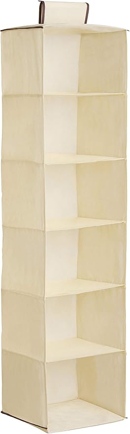 Premier Housewares 6-Section Hanging Garment Organiser - Cream