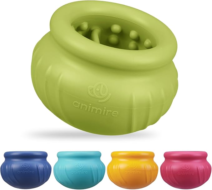 Wobbly Dog Enrichment Lick Toy, Stuffable Frozen Lick Bowl to Keep Dogs Busy, Long-Lasting Interactive Treat Dispensing Dog Toy, Silicone Fetch Catch Chew Toy(Green,M)