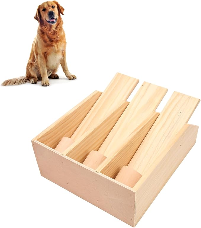 Pssopp Dog Puzzle Foraging Toys, Fun Interactive IQ Training Pet Wooden Foraging Toy Interactive Feed Game Toys Dog Puzzle Toy for Dogs Cats Pets