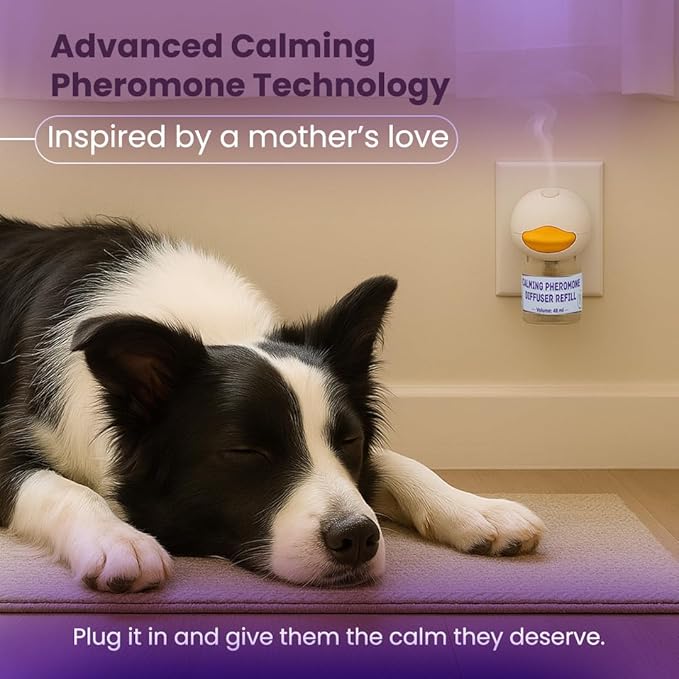 PawLuxVV Dog & Cat Calming Diffuser Kit – 2 Diffusers + 4 Refills, Pheromone Plug-in for Anxiety Relief, Helps Reduce Barking, Scratching & Separation Anxiety