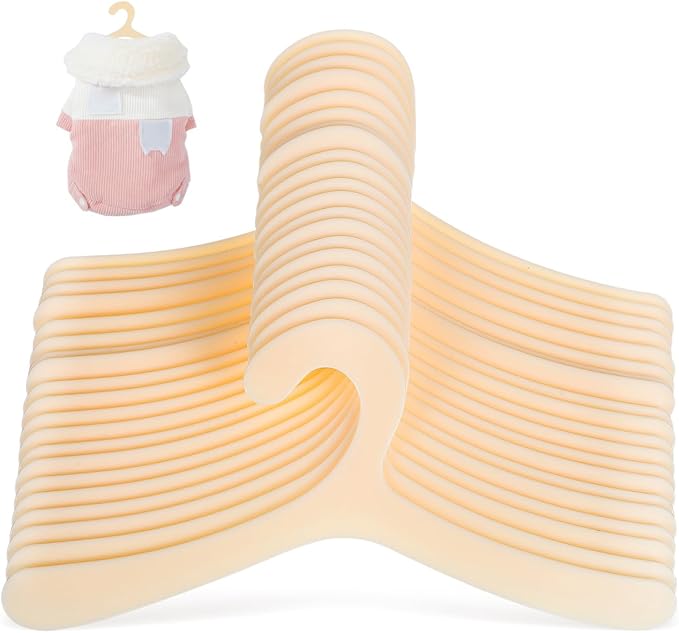 40 Pcs Plastic Dog Clothes Rack, Small Dog Cat Clothes Hangers for Home Pet Costume Rack for Puppy, Cat, Doll