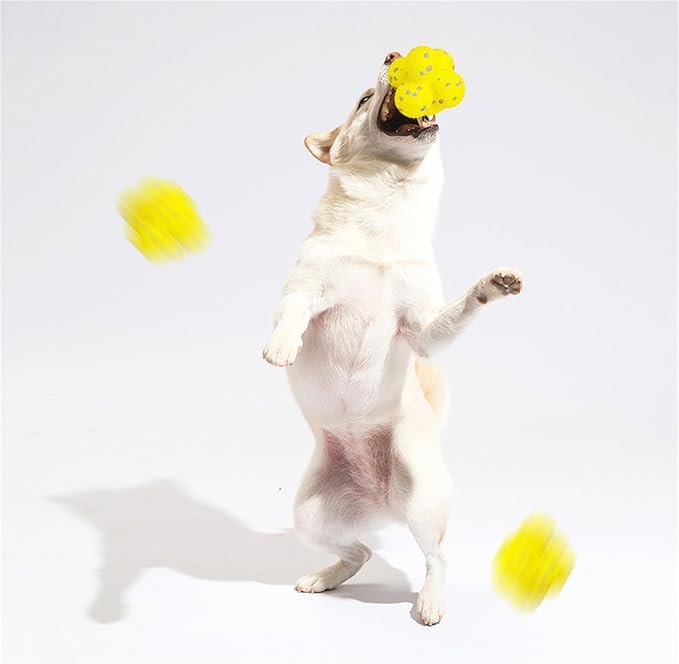 Dog Calming Ball with Handle, Dog Toy Soccer Ball with Handles, Dogs Toys Indestructible for Aggressive Chewers, Squeaky Floating for Small Medium Large Dogs