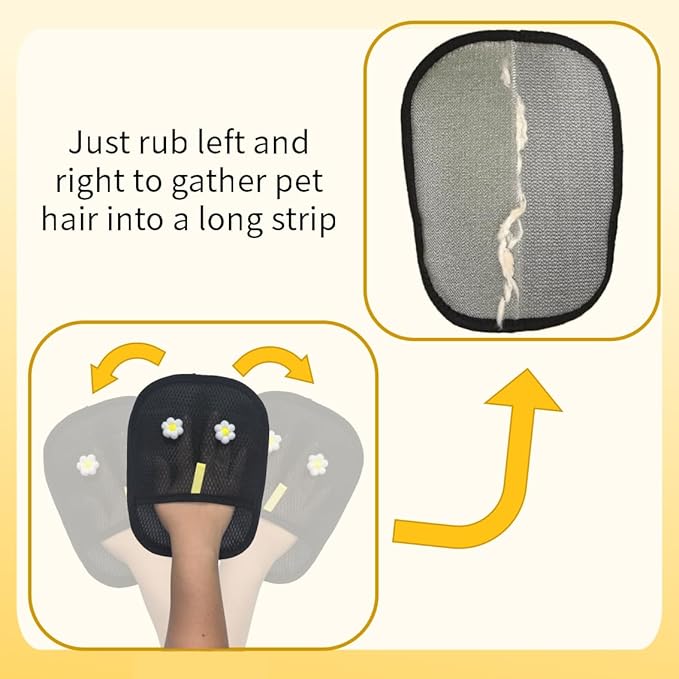 Extra Large Thickened Pet Hair Removal Glove for Dogs & Cats, Upgraded Reusable Electrostatic Pet Grooming Magic Mitt with Cute Design for Furniture, Sofa & Clothes