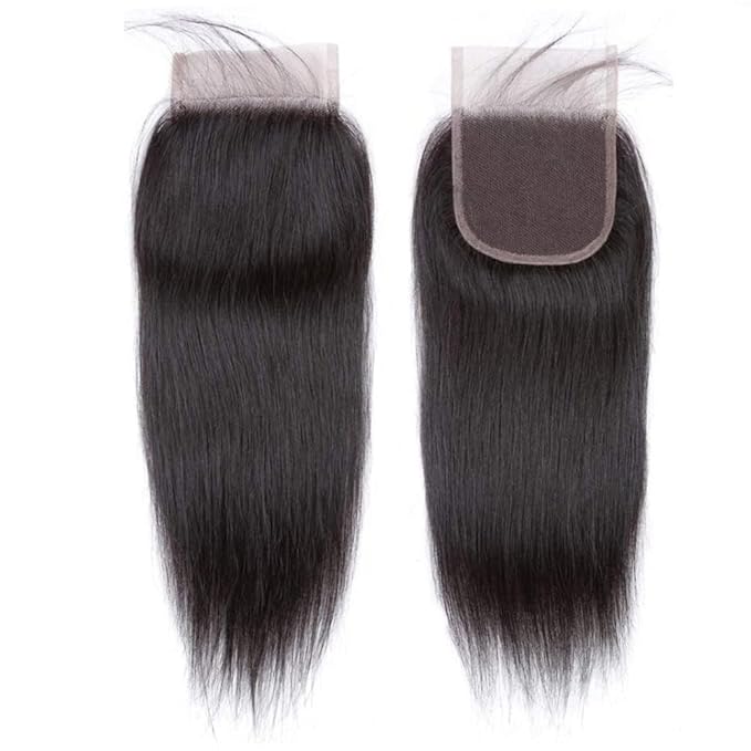 Selina Straight 5x5 Lace Closure Human Hair Unprocessed Human Hair Brazilian Virgin Hair Free Part Closure Natural Hair Color Black 16 Inch