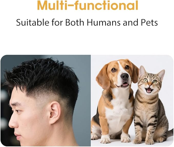 NebulaBloom 2-in-1 Pet Grooming Clipper wtih Vacuum Connector, Professional Hair Trimmer with Vacuum Collection System, 2-Speed Quiet Dog Grooming Kit,Cordless Trimmer Shaver for Dogs and Cats