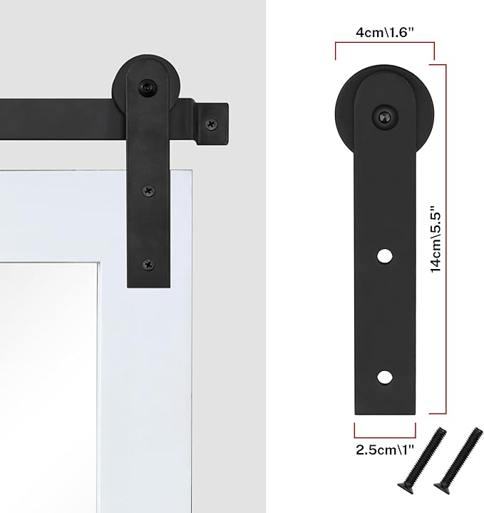 COGOOD Farmhouse Barn Door Mirror - 21 x 30 Rustic Wood Framed Wall Mirror for Bathroom, Living Room, Entryway Wall Decor (Pure White)
