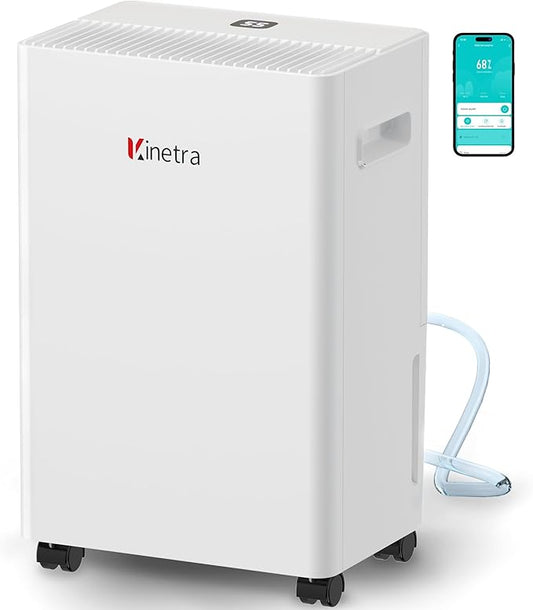 1500 Sq. Ft Dehumidifiers for Home, 30 Pints dehumidifier for Basement with drain hose,Smart APP control, 1.6L Tank,24H Timer,Intelligent Humidity Control,Ideal for Bedroom,Bathroom & RV