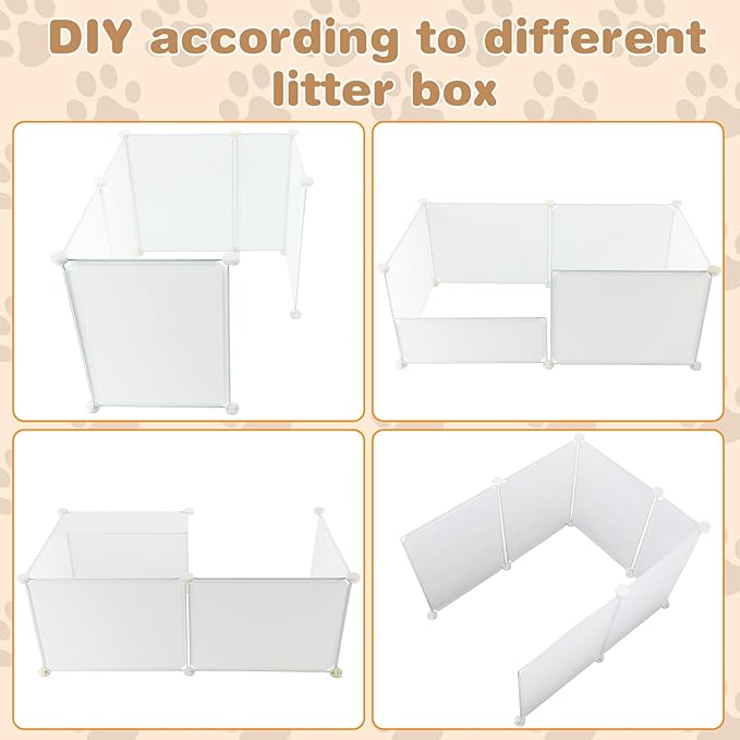 FHTONGE Extra Large Cat Litter Box Enclosure, Splash Guard and Privacy Screen for Open Top Litter Pan