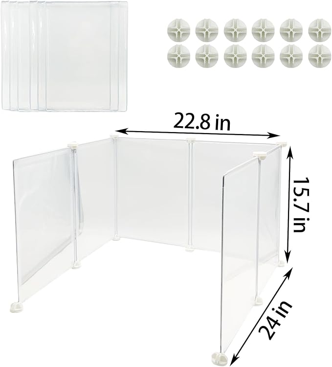 VCEPJH Extra Large Cat Litter Box Enclosure Splash Guard L24xW22.8xH15.7 in DIY Pee Shields for Litter Box Easy to Clean(Cat Litter Pan Not Included)