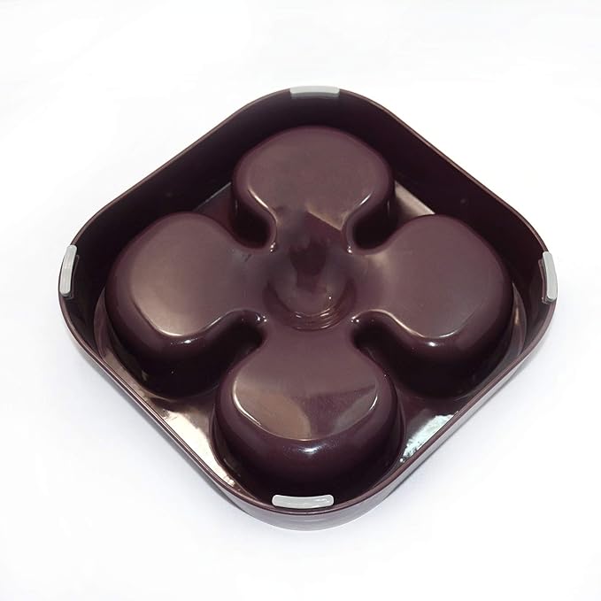 Healthy Slow Feeding Dog Bowl for French Bulldog -Slow Feeder Dog Bowl No Chocking Dog Cat Food Water Bowl with Four-Leaf Clover Pattern (Coffee)