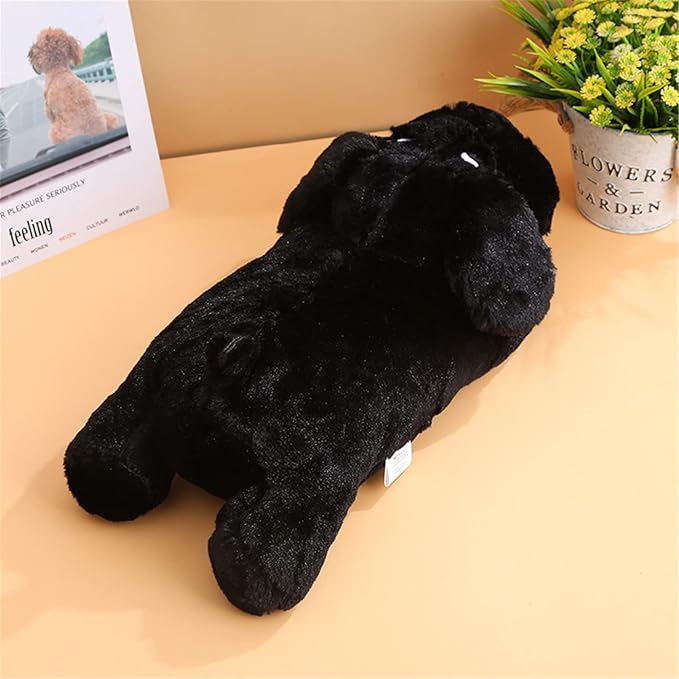 3T GROUP Puppy Heartbeat Stuffed Animal for Dog Heartbeat Toy Sleep Aid for Puppy Essentials Behavioral Training Anxiety Relief Calming Plush Pillow (Black)
