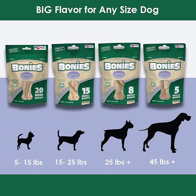 Bonies Natural Hip & Joint Formula Small-Sized Single Bone, Glucosamine & Omega Fatty Acids, Fresh Breath, Clean Teeth, Low Calories, Chicken Flavor, Small Dog, 1 Bone