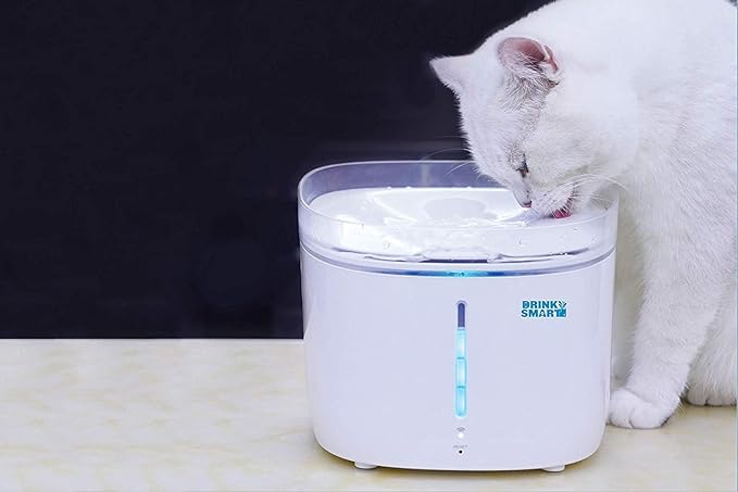 Drinksmart Pet Water Fountain- Smart App Controlled Water Dispenser for Dogs and Cats- Remote Control- Water Level Monitor and Alert- 70 Oz. 2 L Capacity- Super Quiet- Sleek Design- by Felix & Fido