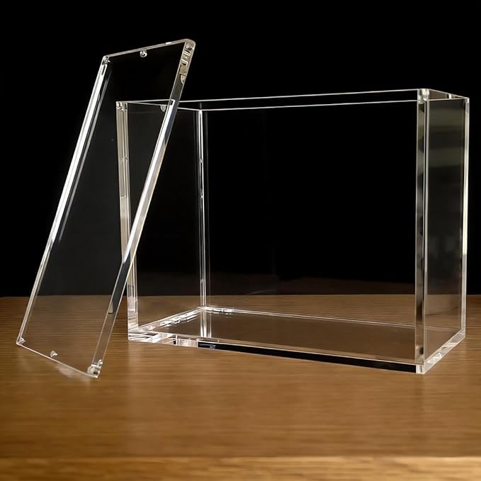 Acrylic Magnetic Display Case for English One Piece(Compatible with: OP-4, OP-5, OP-6, OP-7.8.9.10.11.12.13.14; EB-01.02.03.04) with Magnetic Top, Stackable, Protector Acrylic Storage Container