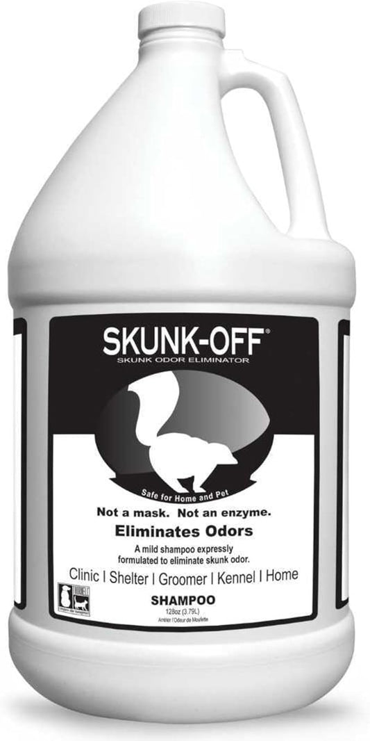 Odorcide Skunk Off Pet Shampoo – Ready to use Skunk Odor Remover for Dogs, Cats, Carpet, Car, Clothes & More – Skunk Shampoo Non-Enzymatic Formula (1 Gallon)