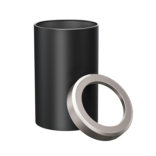 Gatco Small Bathroom Trash Can with Lid, Round 3 Gallon Stainless Steel Wastebasket, Under Sink, Matte Black and Satin Nickel, for Bathroom, Bedroom, Office (1912SN)