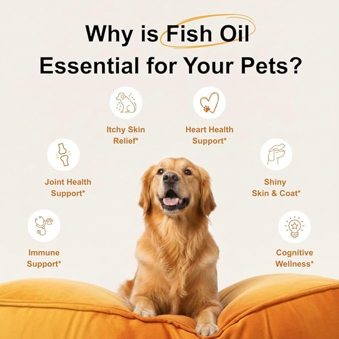 Micro Ingredients Omega-3 Fish Oil for Dogs & Cats, 16 fl oz | Supports Healthy Skin & Shiny Coats* | Liquid EPA & DHA Formula | Wild-Caught Fish Source | Easy-Pump Dispenser | Non-GMO & Pet Friendly