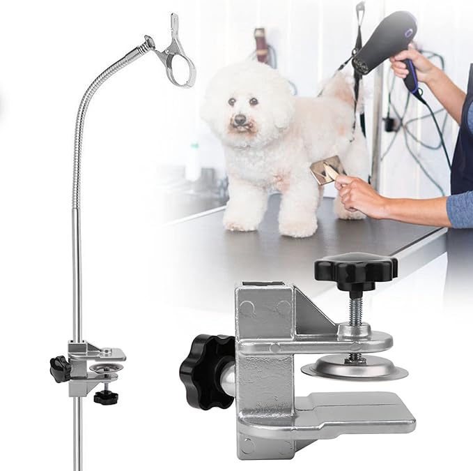 Pet Grooming Table Arms Clamp, Dog Cat Hair Dryer Clip Holder, H Bar Grooming Table Accessories (Inner Dia 2.3 * 2.3cm)