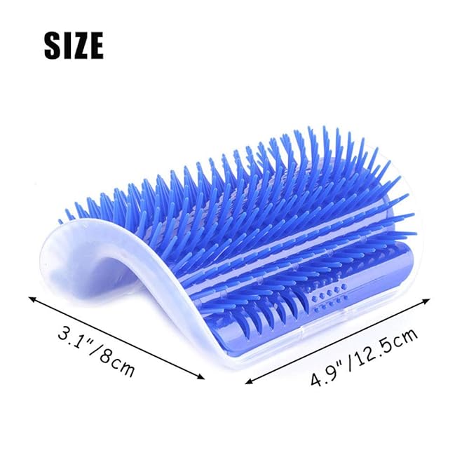 Cat Self Groomer Brush with Catnip, 2 Pack Wall Corner Tickling Comb, Cat Corner Fixed Hair Removal Massage Toy to Control Shedding Fur and Itching
