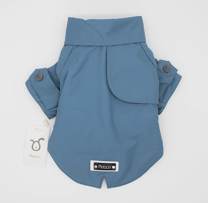 Pet Dog Puppy Cat Clothes Trench Coat Jacket - Theodore (Small, Blue)