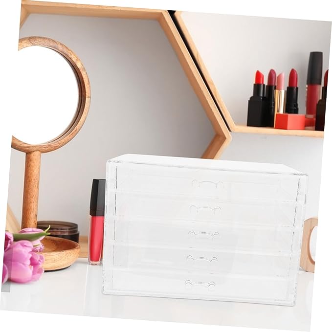 Cabilock Five Drawer Storage Box for Makeup Jewelry Organizer Acrylic Countertop Minimalist