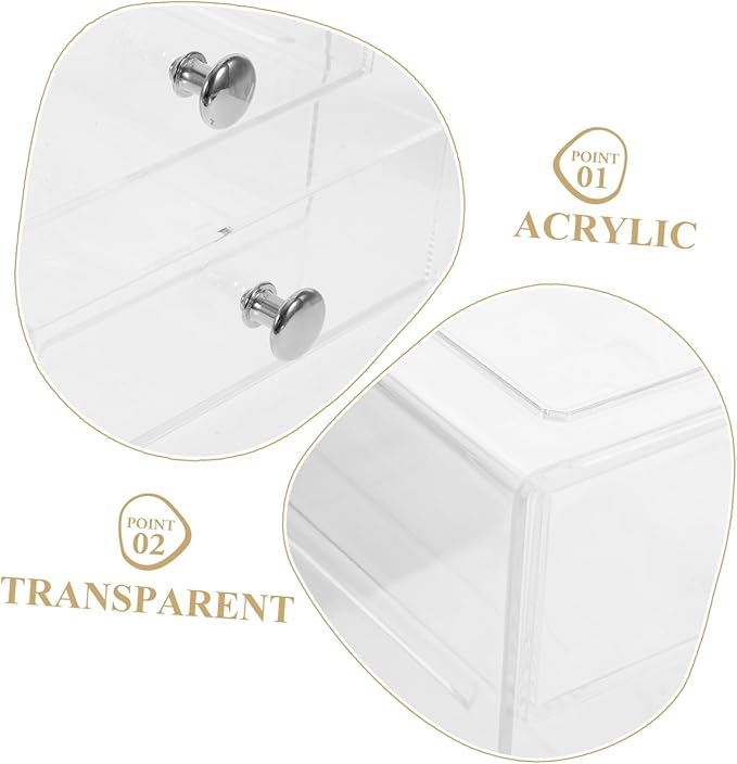 Multi-use 3-Tier Drawer Storage Box Acrylic Desktop Organizer Lids for Makeup Jewelry Office Sundry Stylish and Practical
