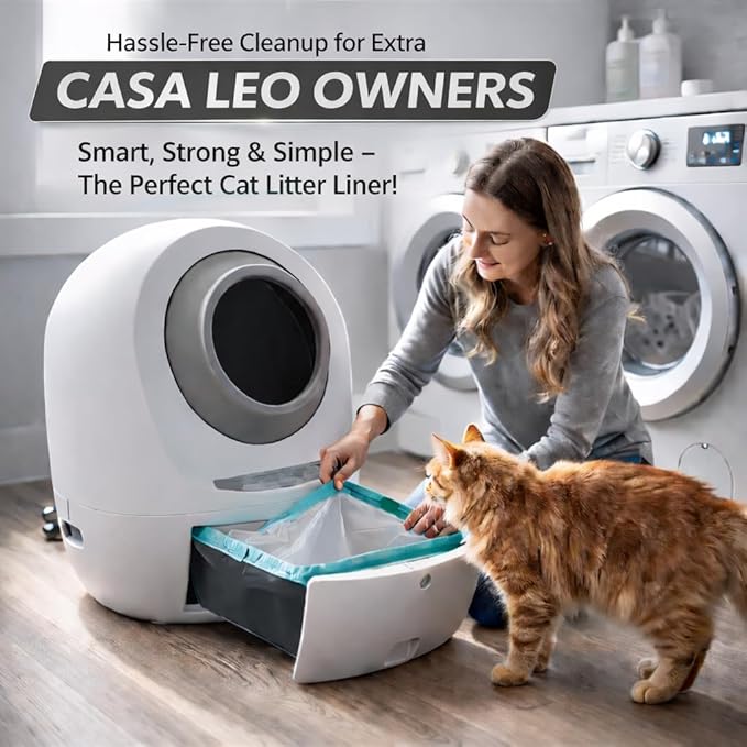 Cat Litter Liners Compatible with Casa Leo Litter Box – 100 Count, Extra Thick, Heavy Duty