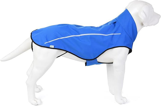 Mile High Life Dog Raincoat, Adjustable Waterproof Reflective Rain Jacket for Small Medium Large Dogs, Lightweight Breathable Pet Rain Coat with Leash Hole(Blue,XS Chest 17-23")
