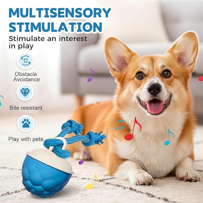 Interactive Dog Toys - 2026 Upgraded Motion Activated Automatic Rolling Ball Toys for Small/Medium/Large Dogs Balls for Boredom to Keep Them Busy with USB Rechargeable (Blue)