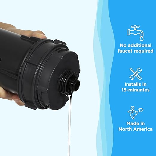 HOMEWATER EZChange Single Stage Under Sink Water Filter | Direct Connect Supreme Water Filtration System | Reduces Lead, Chlorine & Improve Water Quality | Made in North America