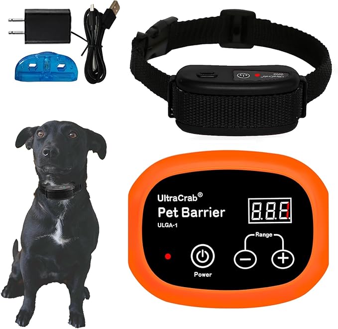Indoor Pet Barrier for Dogs, Wireless Indoor Electric Fence, Pet Gate, Keeps Areas Off Limits, Dog Fence Waterproof/Rechargeable Training Collar (1 Dogs System)