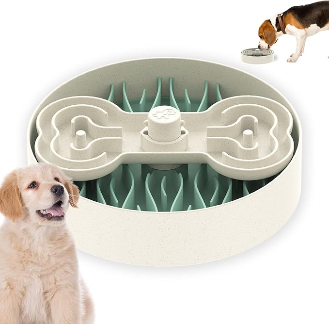 Puzzle Feeder Dog Bowl, Silicone Snuffle Mat & Lick Mat Slow Feeder for Dogs, Promotes Healthy Eating & Digestion, Suitable for Small, Medium & Large Dogs
